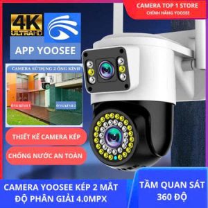 Camera Yoosee Wifi 2 Mắt giám sát Ngoài Trời Không Dây Thông Minh chống nước an toàn 8.0M Siêu Nét