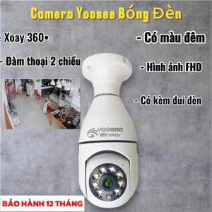 Camera Wifi bóng đèn Yoosee 8.0MP, Xoay 360 độ, giám sát toàn cảnh, đàm thoại 2 chiều, bảo hành 12 tháng