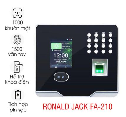 Máy chấm công khuôn mặt, vân tay RONALD JACK FA-210